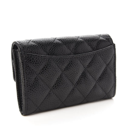Chanel Caviar Quilted Flap Card Holder Wallet Black 3 of 12