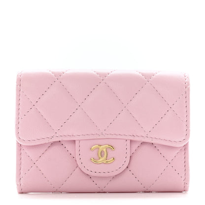 Chanel Lambskin Quilted Flap Card Holder Wallet Light Pink 1 of 13