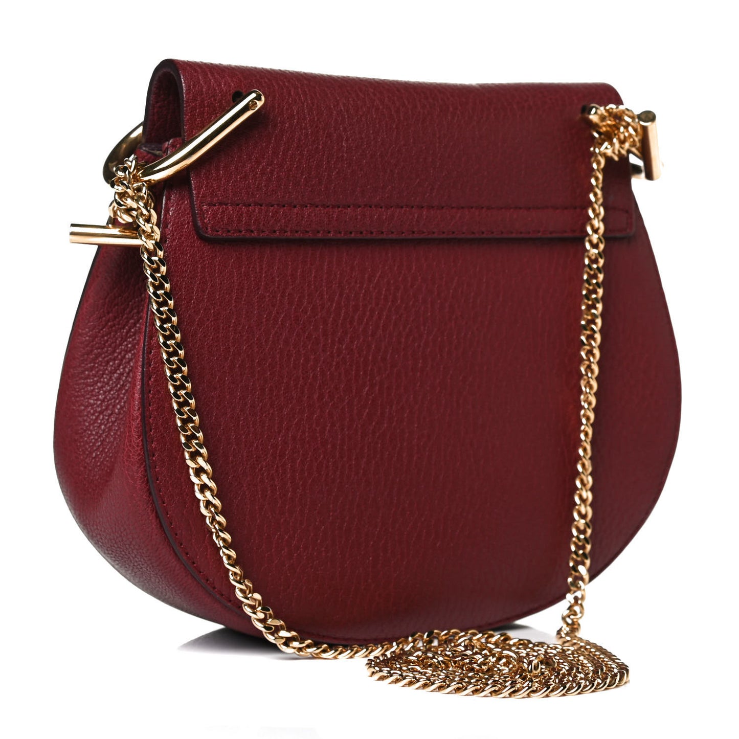 Grained Lambskin Mini Drew Shoulder Bag Sienna Red