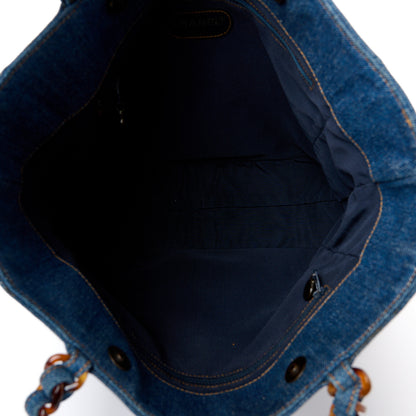 Chanel Denim Tortoise Timeless CC Tote Blue 5 of 10