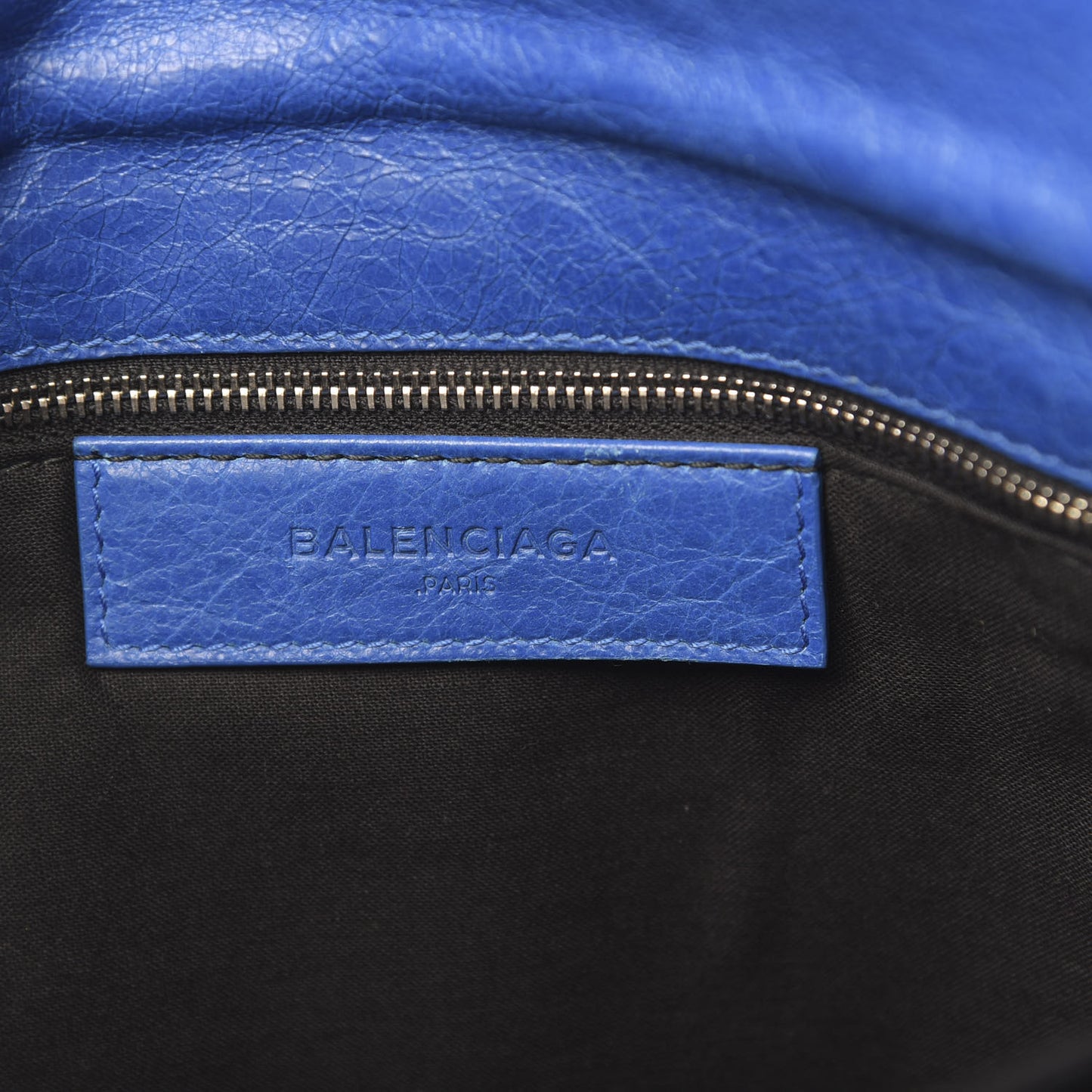 Agneau Giant 12 Silver Envelope Strap Clutch Bleu Lazuli