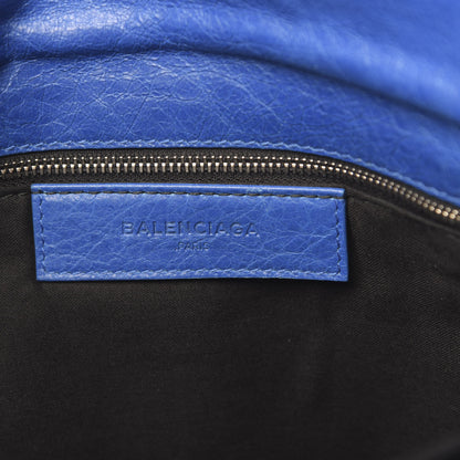 Balenciaga Agneau Giant 12 Silver Envelope Strap Clutch Bleu Lazuli 6 of 10