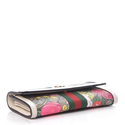 Gucci GG Supreme Monogram Flora Web Ophidia Continental Wallet White 4 of 8