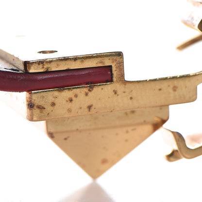 Saint Laurent Calfskin Pyramid Stud Bracelet Red Gold 12 of 16