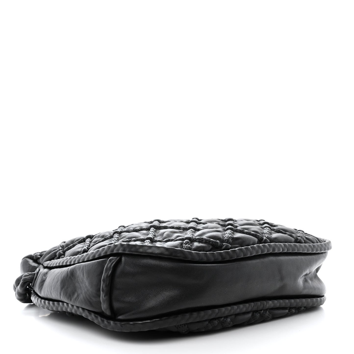 Quilted Lambskin Hidden Chain Hobo Black
