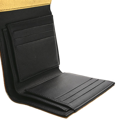 Chanel Metallic Calfskin Crocodile Embossed Cocodile Compact Flap Wallet Gold 5 of 10