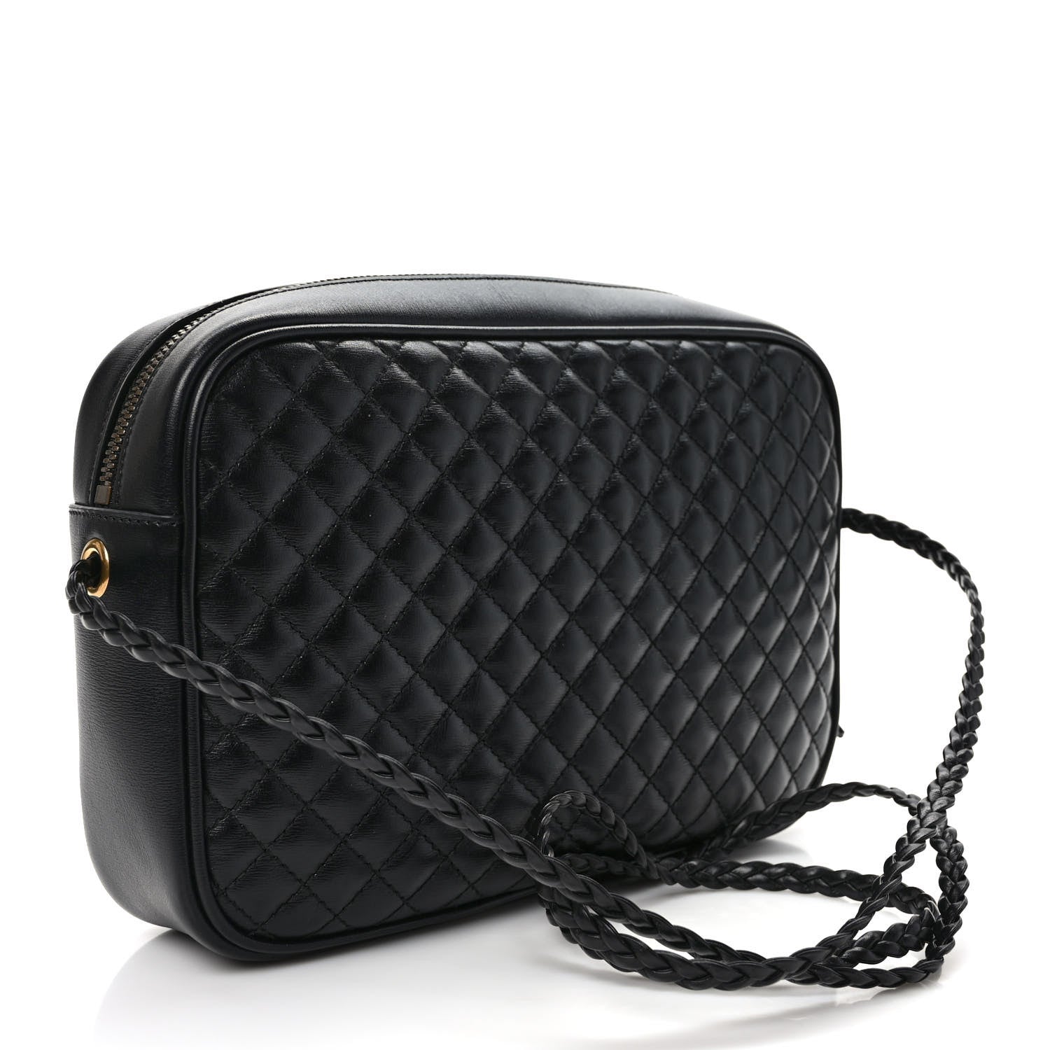 Gucci Calfskin Web Trapuntata Small GG Shoulder Bag Black 3 of 9