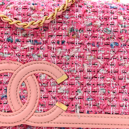 Chanel Tweed Lambskin Quilted Small CC Filigree Flap Pink 8 of 11