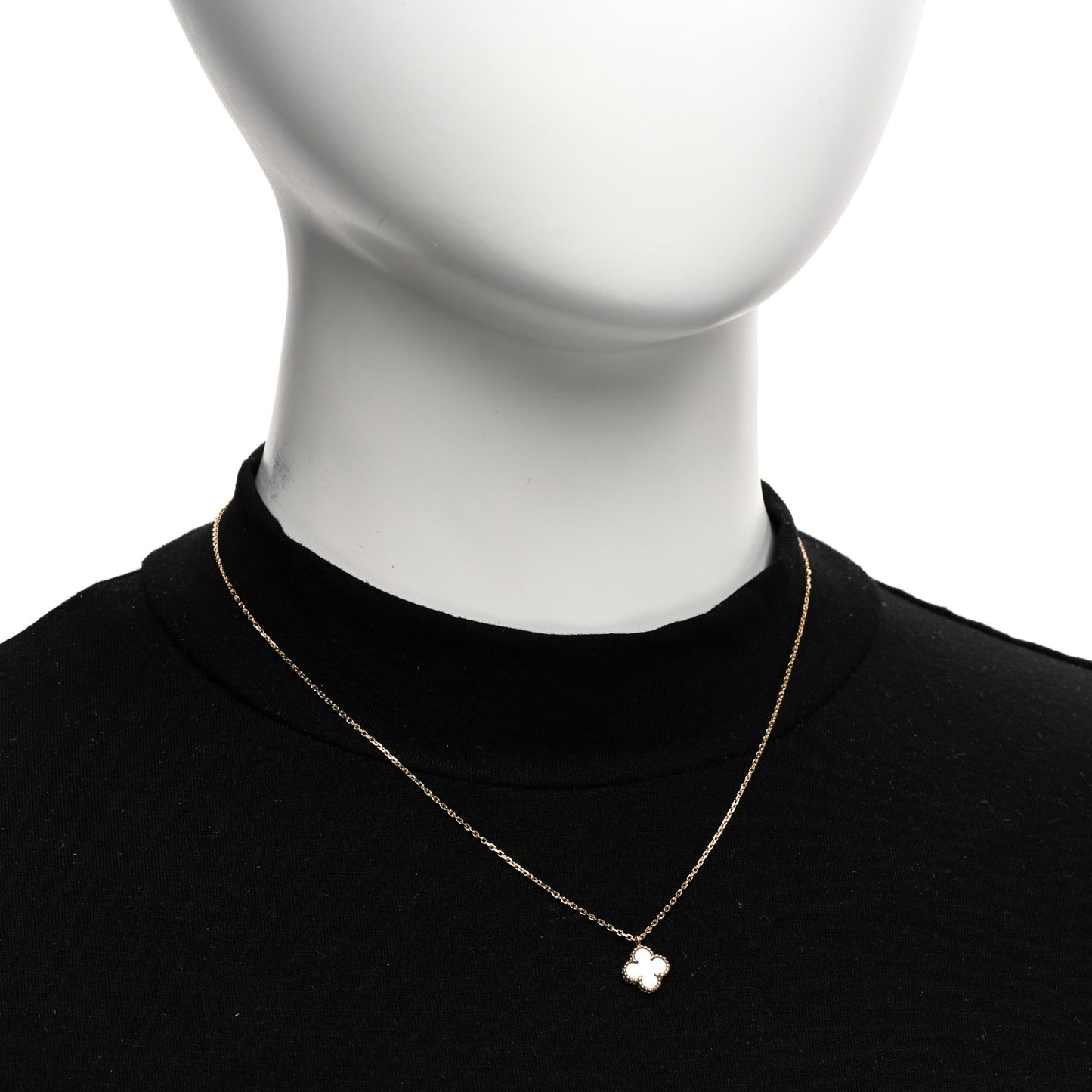 18K Yellow Gold Mother of Pearl Sweet Alhambra Pendant Necklace