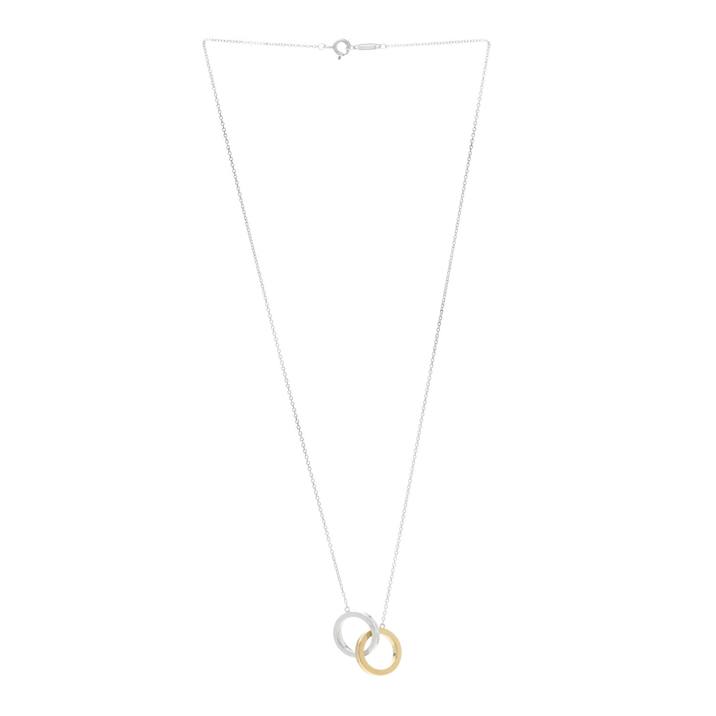 Sterling Silver 18K Yellow Gold 1837 Interlocking Circles Pendant Necklace