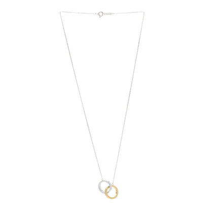 Tiffany Sterling Silver 18K Yellow Gold 1837 Interlocking Circles Pendant Necklace 3 of 5