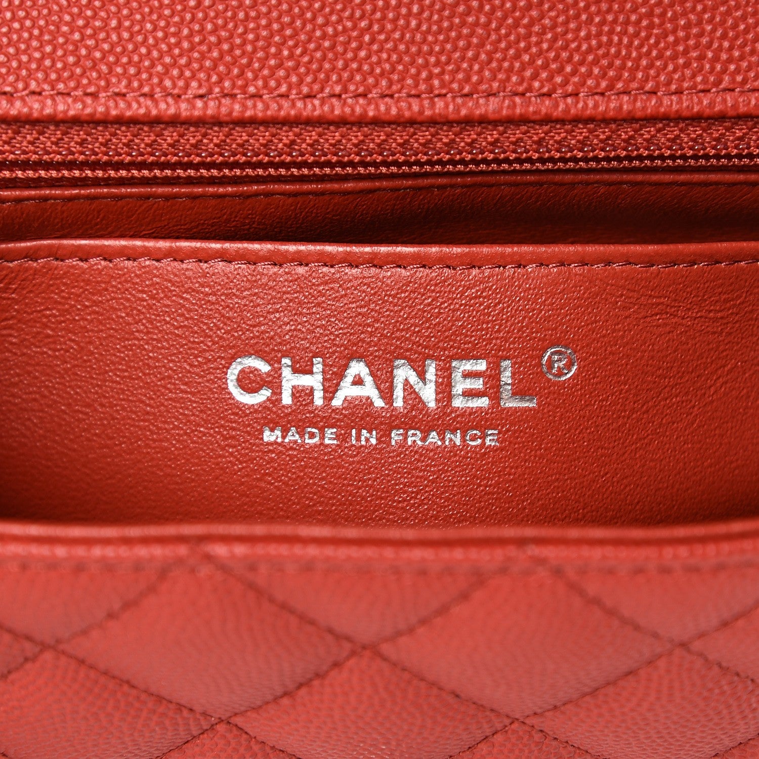 Chanel Caviar Quilted Mini Rectangular Flap Red 6 of 8