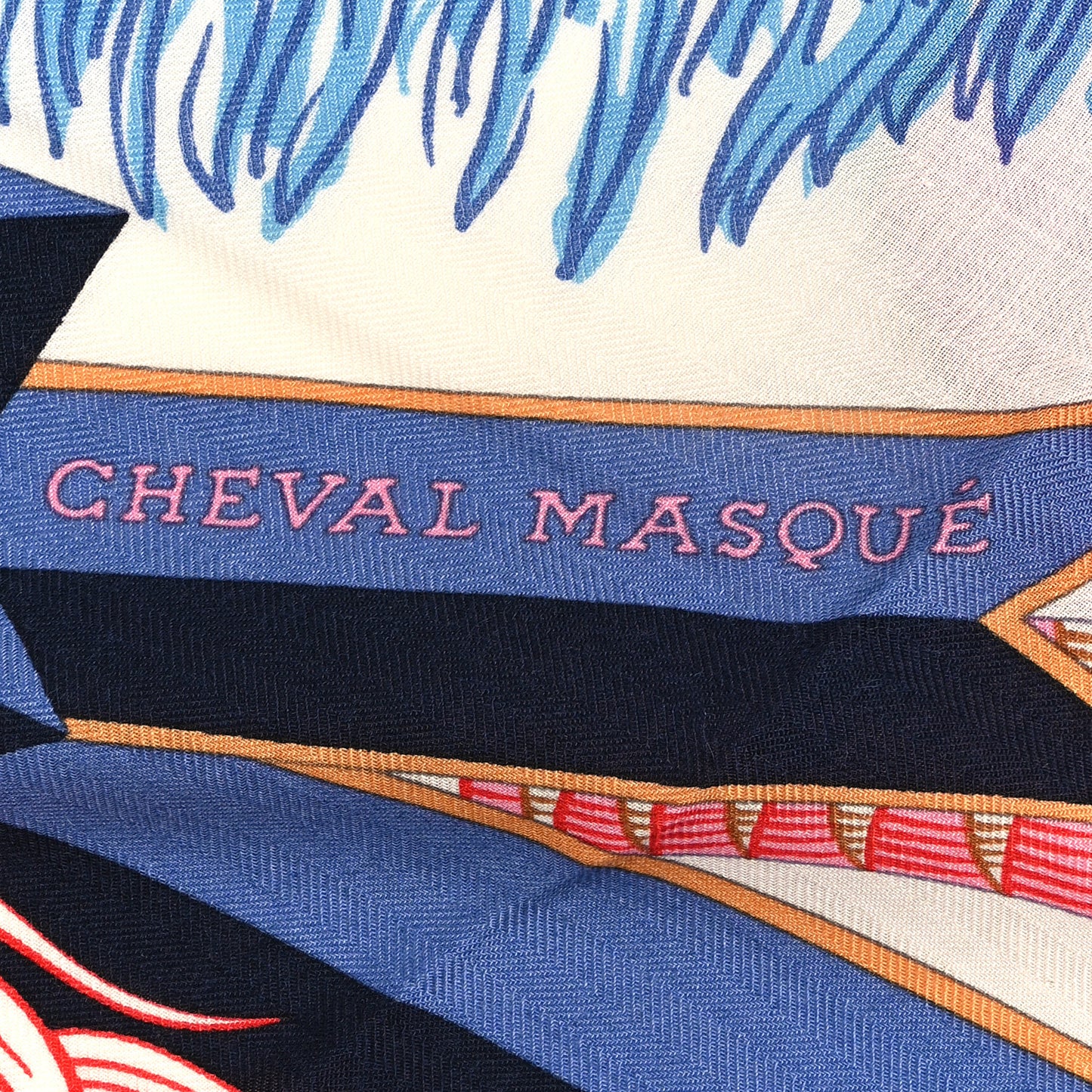 Cashmere Silk Cheval Masque Shawl 140 Fuchsia White Multicolor