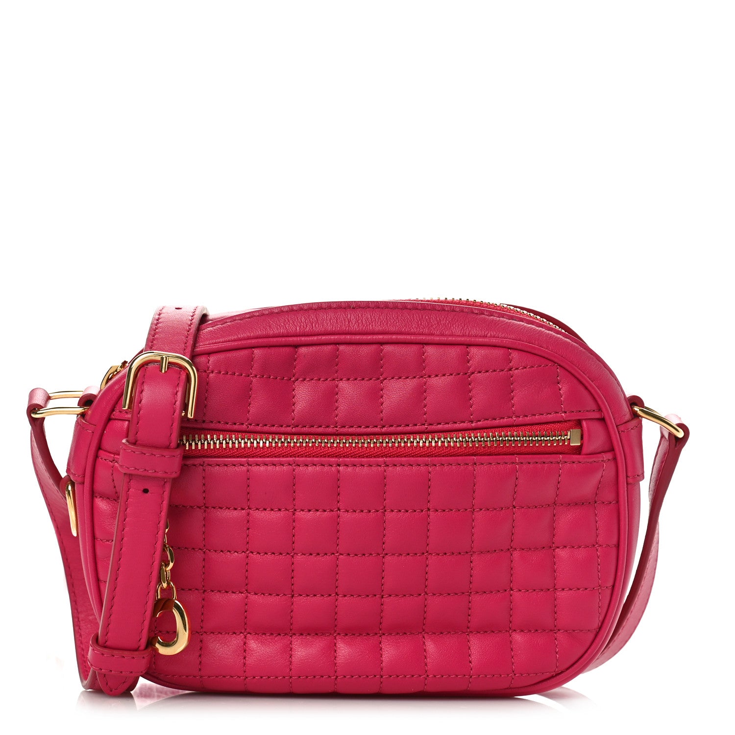 Celine Calfskin Quilted Small C Charm Bag Pink 1 of 8