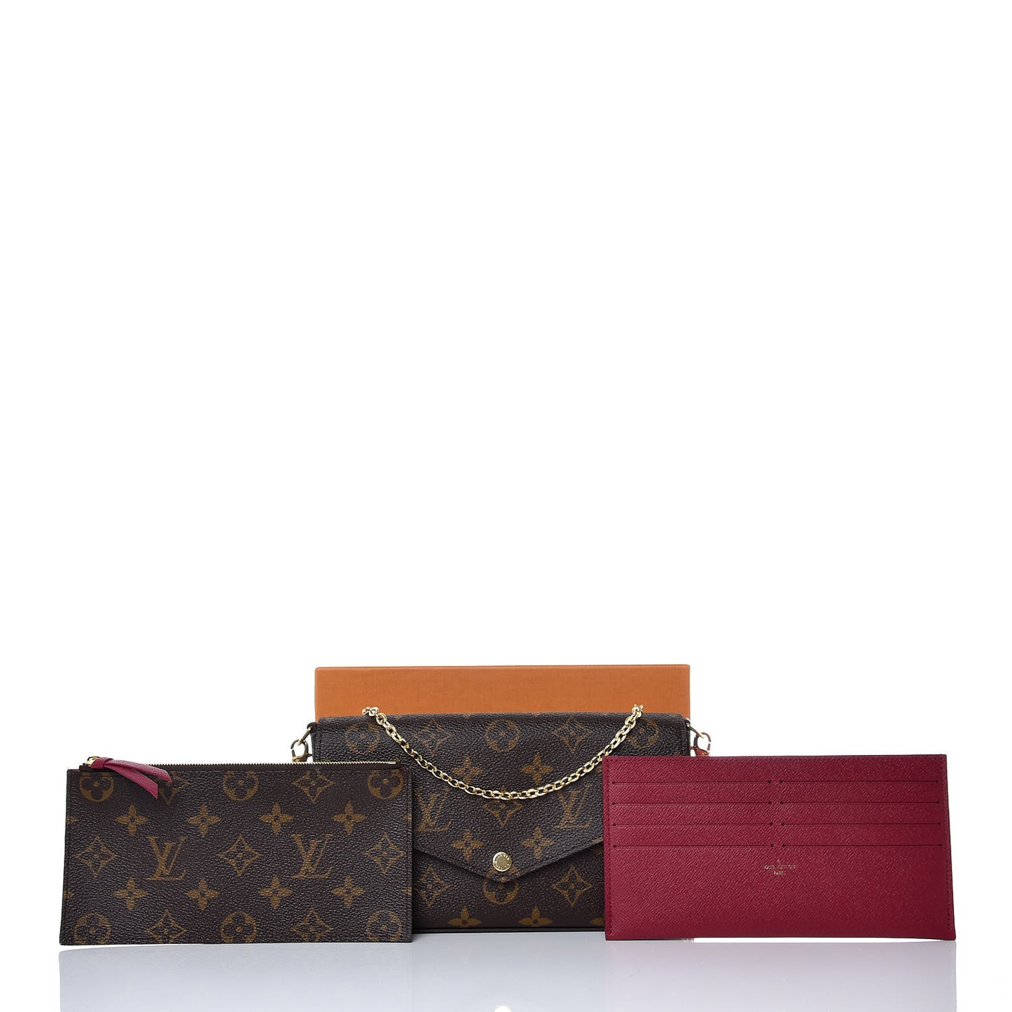 Monogram Pochette Felicie Chain Wallet Fuchsia