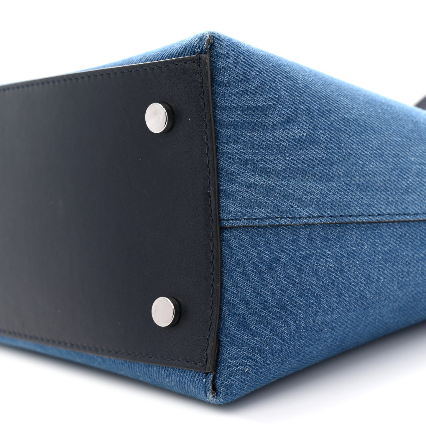 Canvas Embroidered Logo Tote Denim Milk