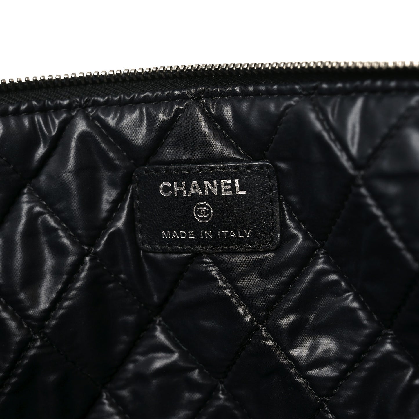 Lambskin Quilted Large Cosmetic Case Black