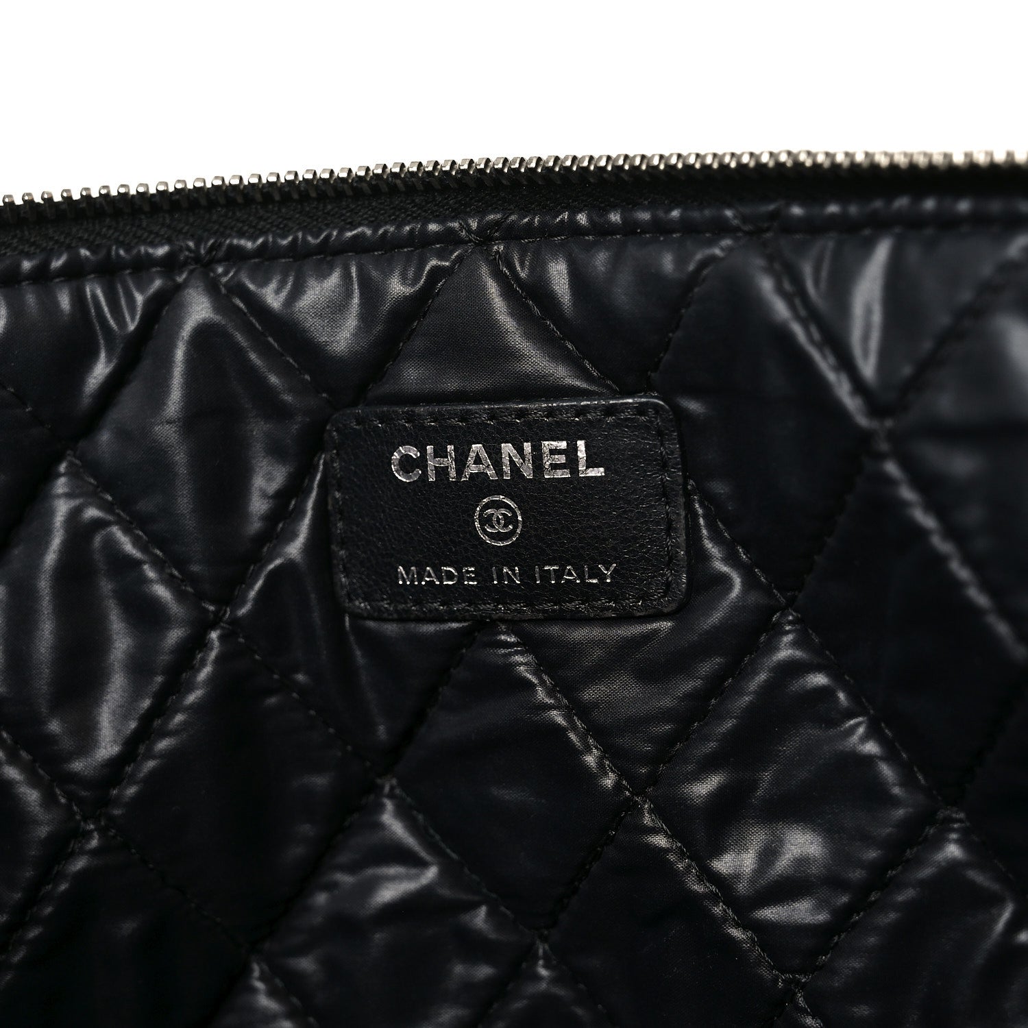Chanel Lambskin Quilted Large Cosmetic Case Black 6 of 10