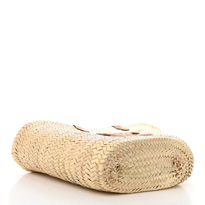 Celine Raffia Calfskin Triomphe Medium Panier Tan 4 of 9