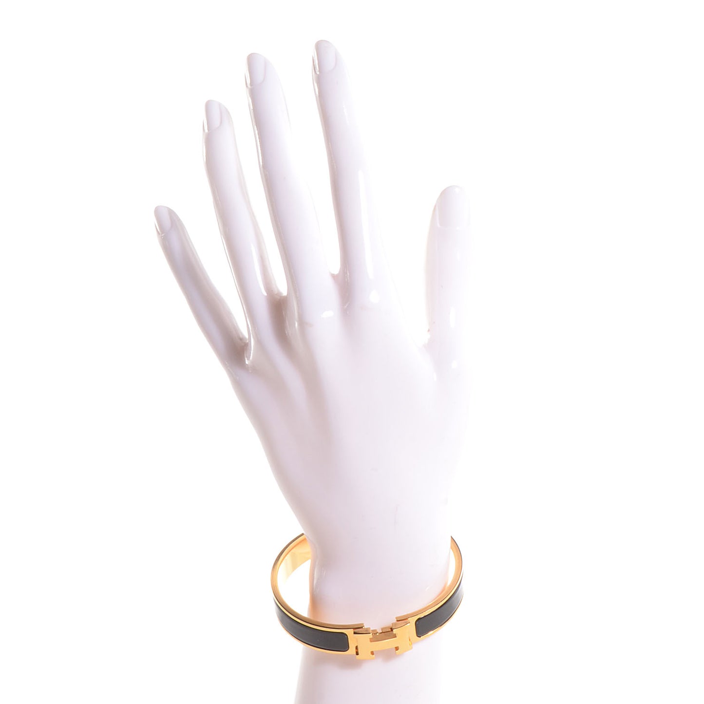 Enamel Narrow Clic Clac H Bracelet PM Black