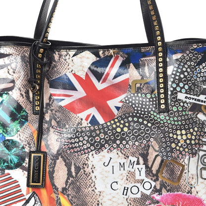Jimmy Choo Glazed Canvas Project Pep Tote Black 7 of 9