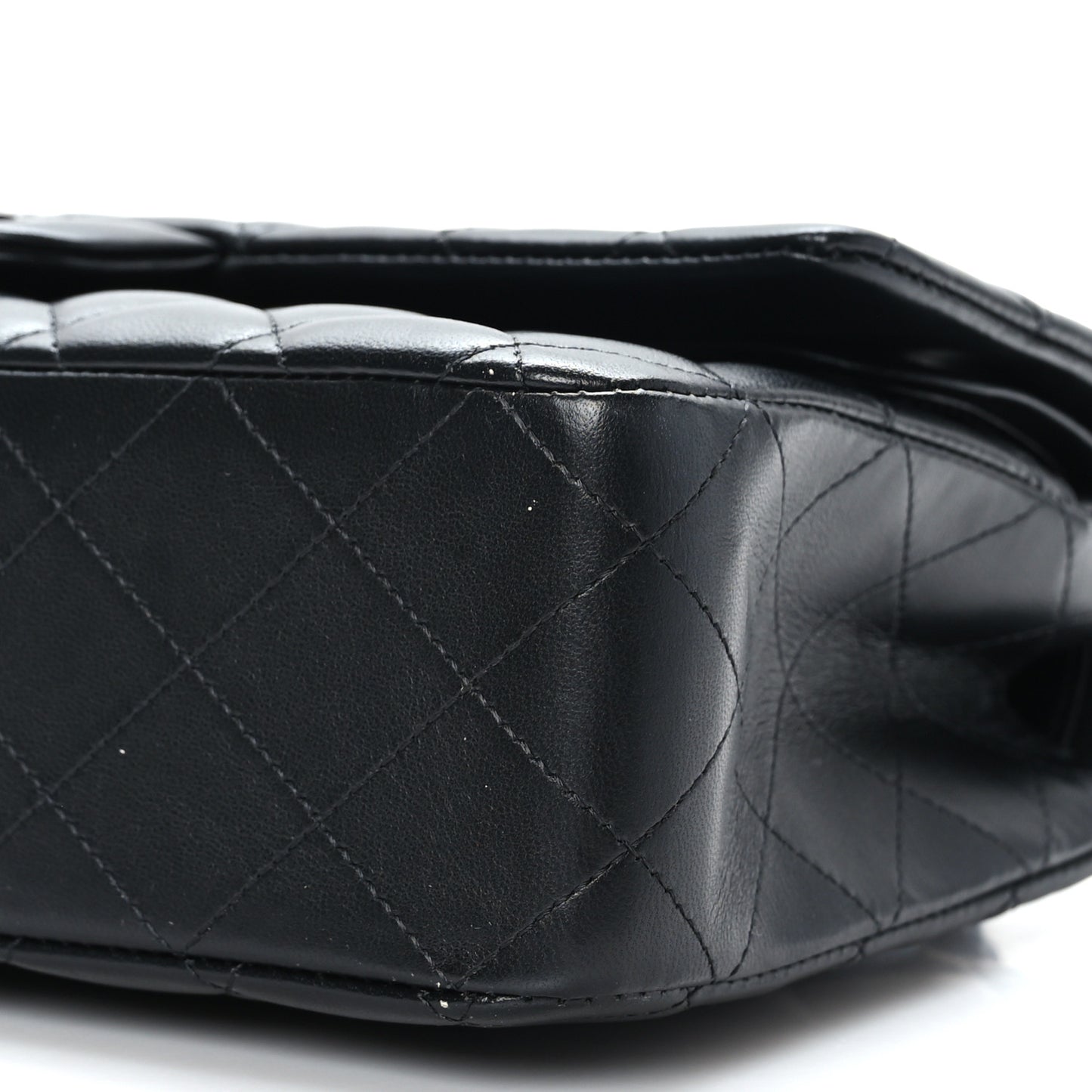 Lambskin Quilted Medium Double Flap So Black