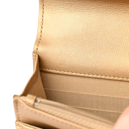 Chanel Metallic Goatskin Quilted Chanel 19 Wallet On Chain WOC Gold 12 of 18