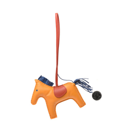 Hermes Milo Lambskin Grigri Rodeo Horse Bag Charm MM Jaune D'Or Bleu Agate Cornaline 2 of 4
