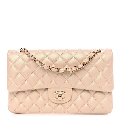 Chanel Iridescent Calfskin Quilted Medium Double Flap Beige 1 of 11