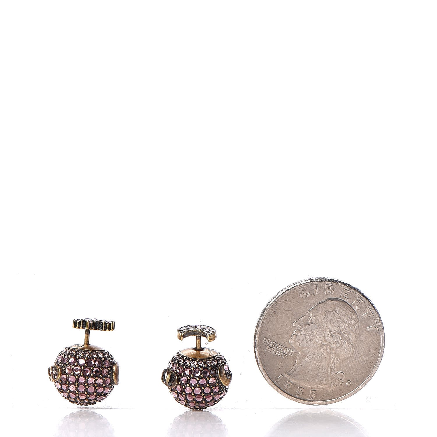 Christian Dior Crystal Star Moon Tribal Earrings Pink Gold 2 of 3