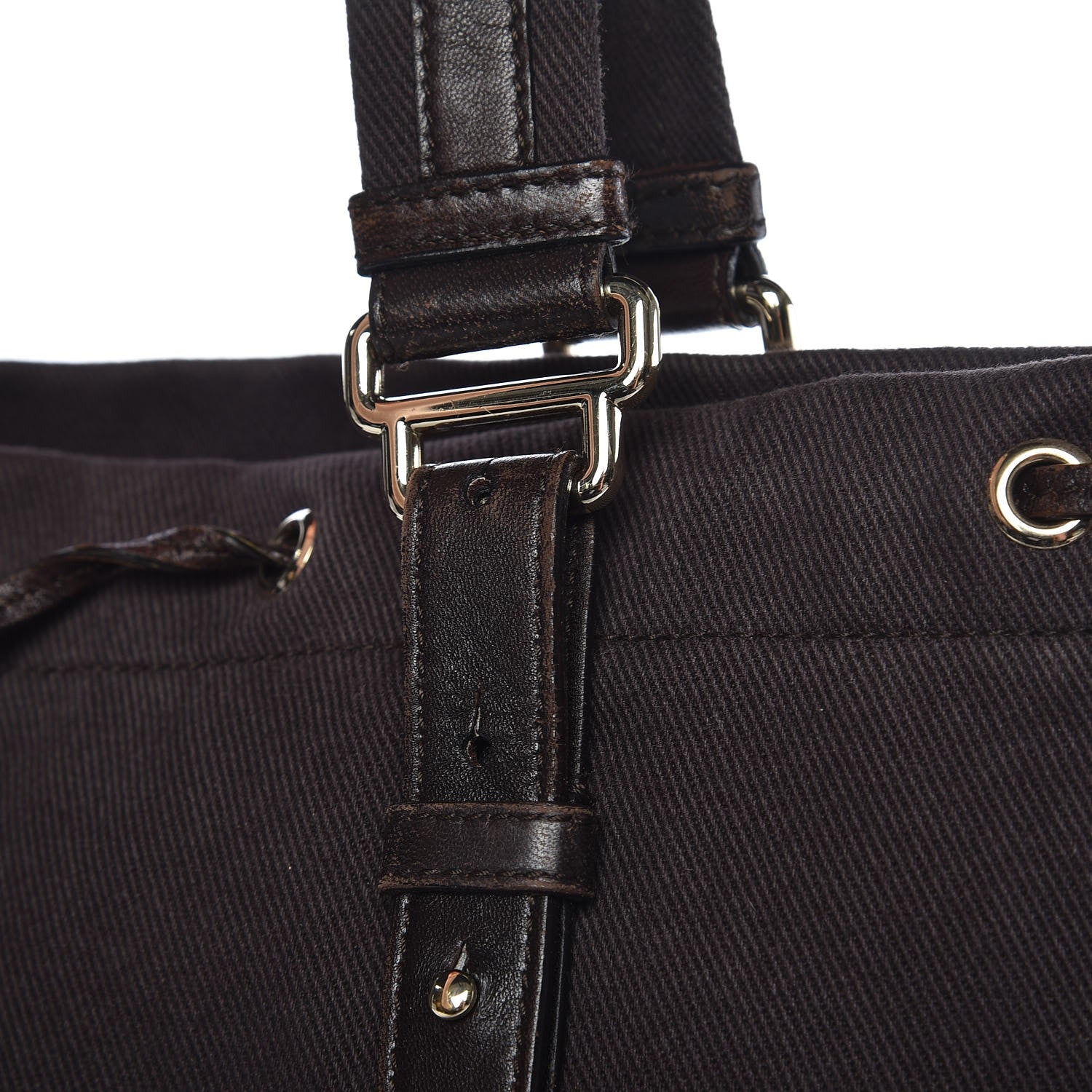 Saint Laurent Canvas Kahala Tote Brown 10 of 10