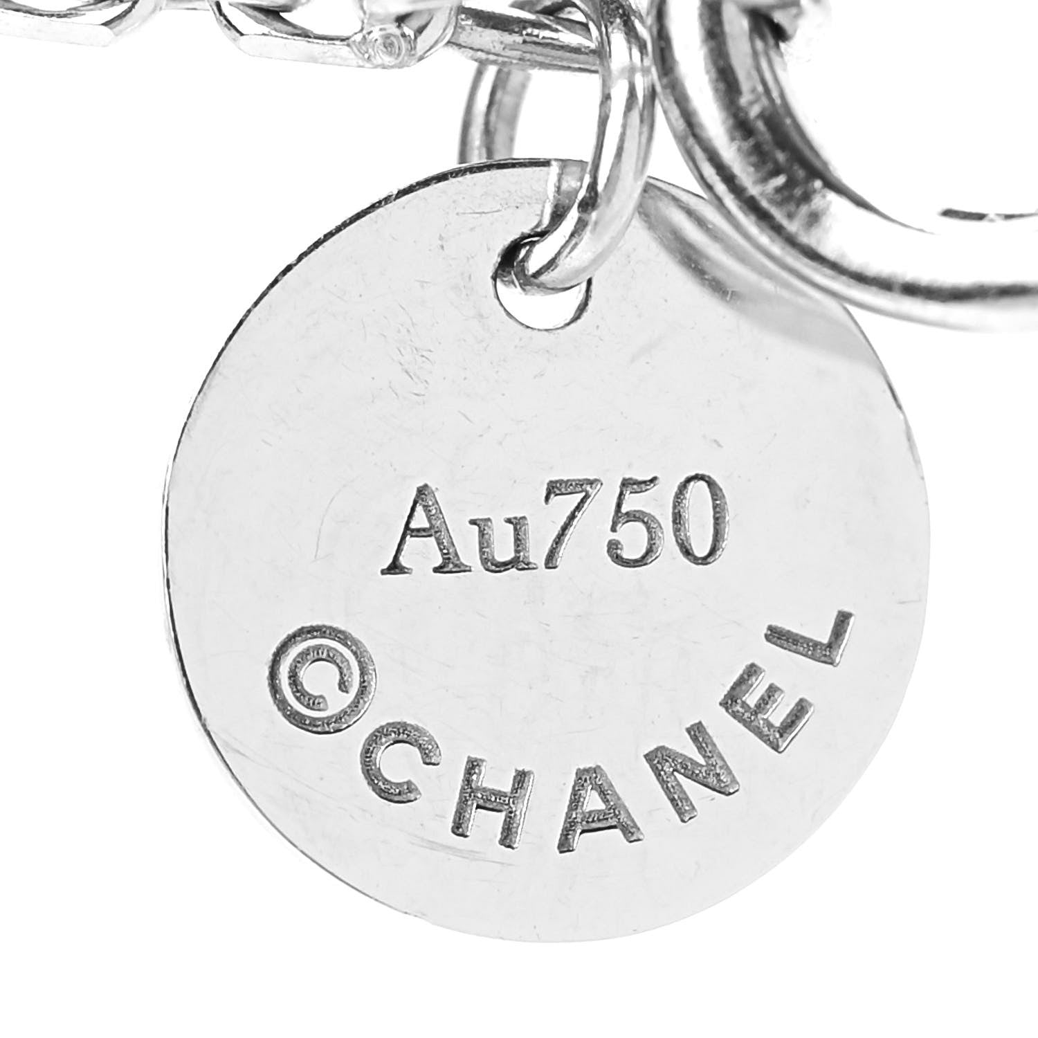 Chanel 18K White Gold Ceramic Ultra Pendant Necklace White 4 of 7
