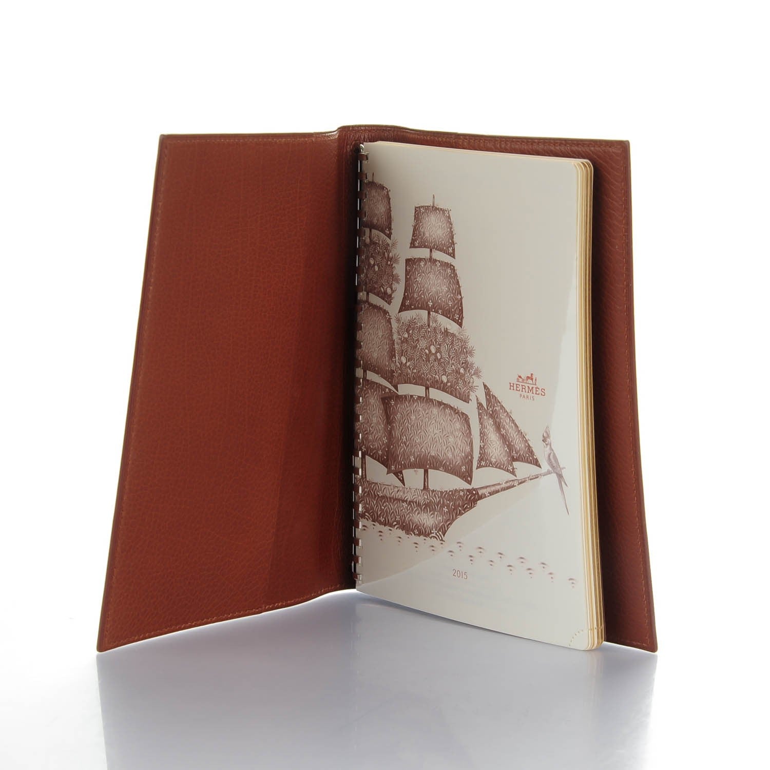 Hermes Veau Rodeo Globe Trotter Agenda Cover PM with Refill Noisette 5 of 7