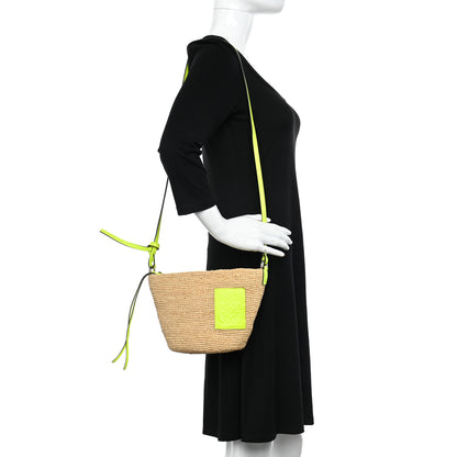 Loewe Raffia Crossbody Bag Natural Neon Yellow 2 of 9