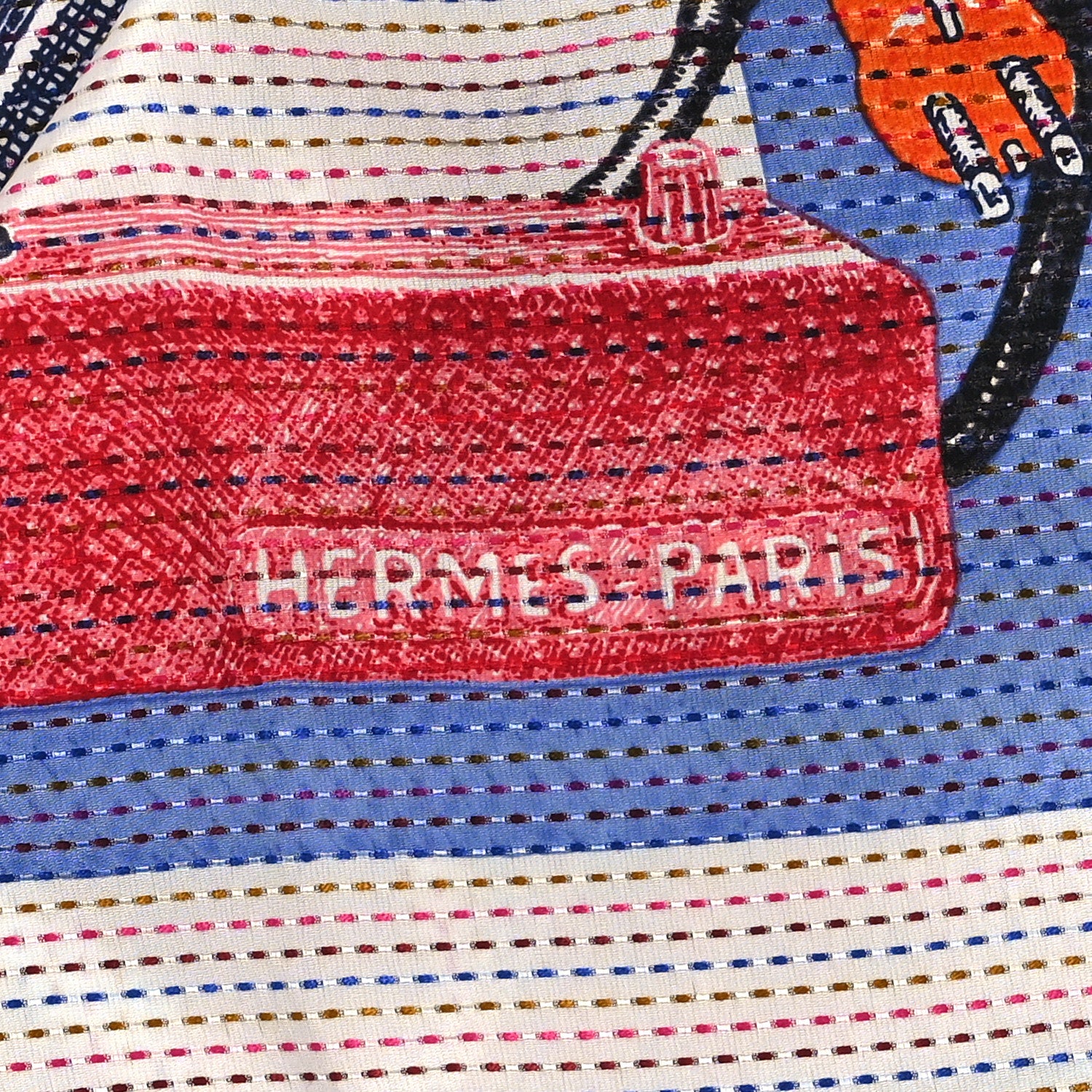 Hermes Silk Pointille Chevaloscope Neon Scarf 70 White Bleu Vert 2 of 3