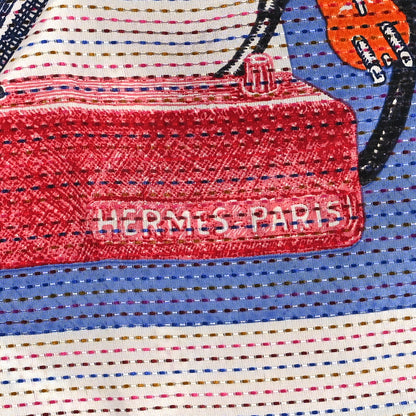 Hermes Silk Pointille Chevaloscope Neon Scarf 70 White Bleu Vert 2 of 3