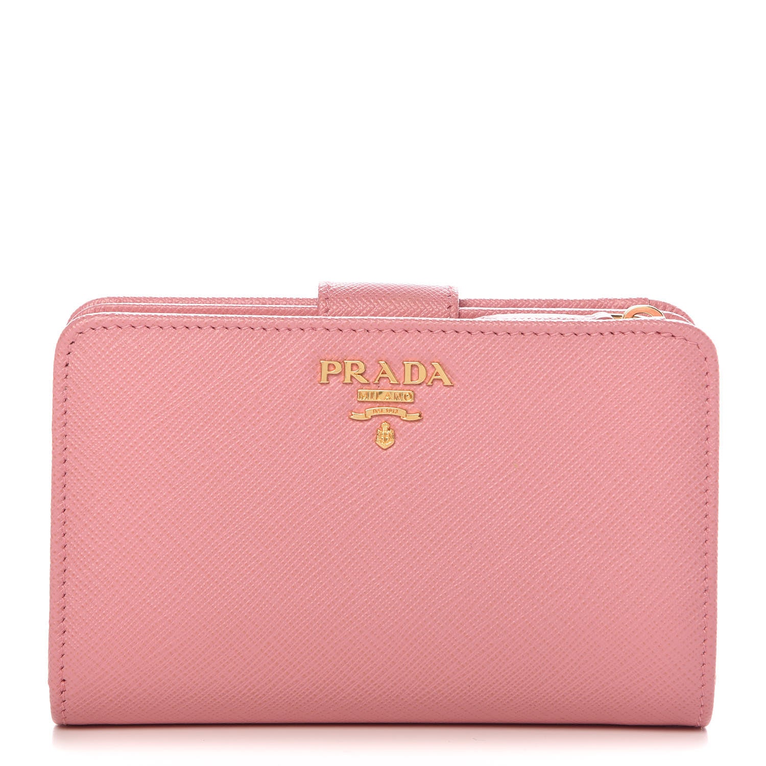 Prada Saffiano Metal Compact Wallet Petalo 1 of 8