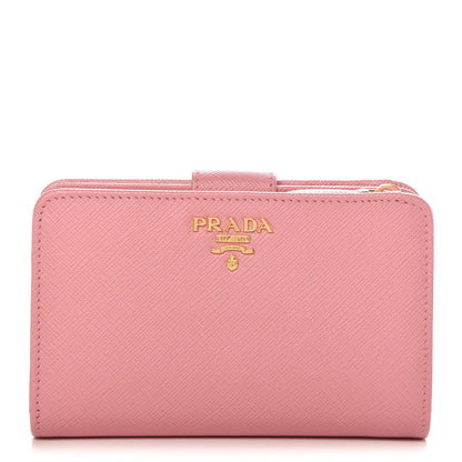 Prada Saffiano Metal Compact Wallet Petalo 1 of 8