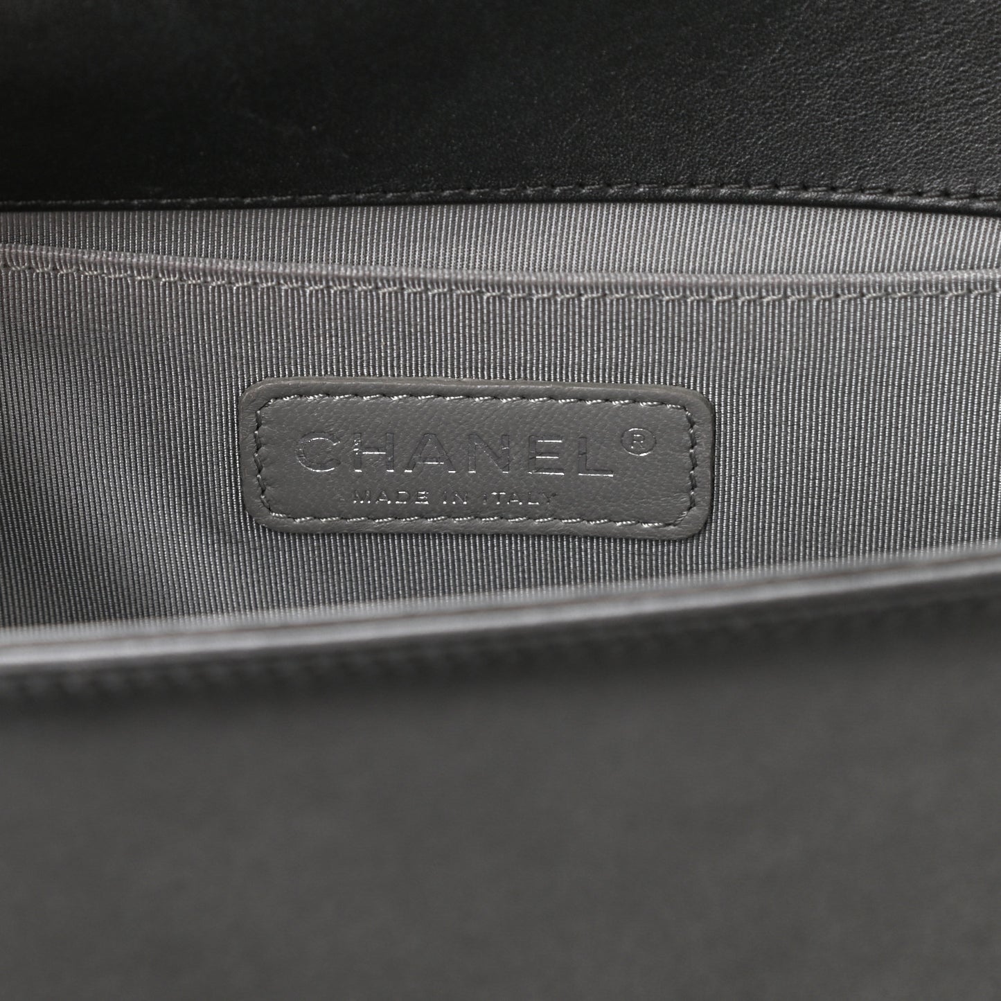 Metallic Calfskin Quilted Medium Boy Flap Black