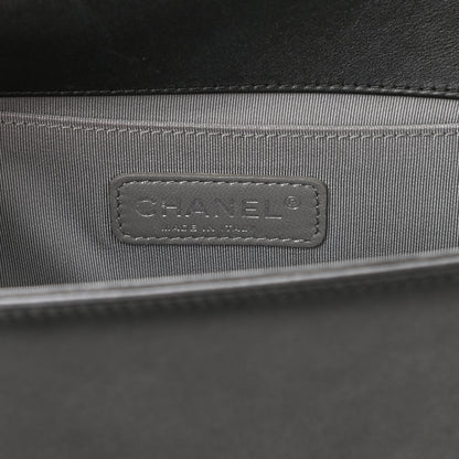 Chanel Metallic Calfskin Quilted Medium Boy Flap Black 5 of 8