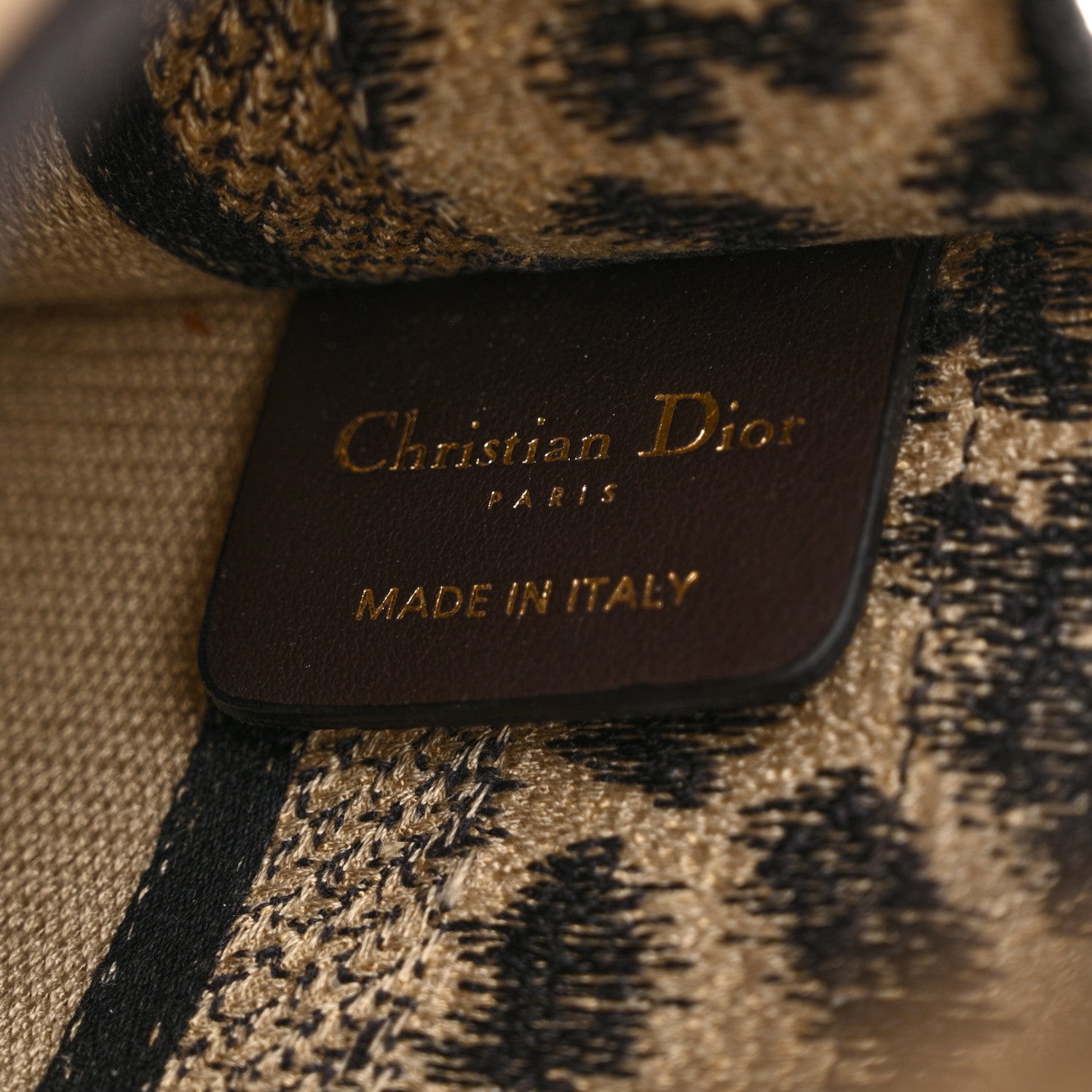 Christian Dior Canvas Mizza Embroidered Mini Leopard Book Tote Beige 6 of 12