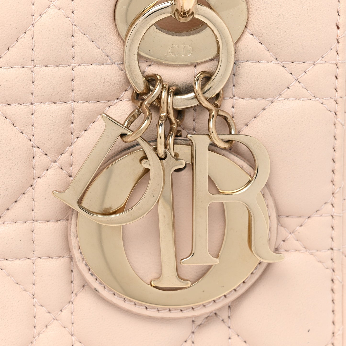 Lambskin Cannage Small Lucky Badges My Lady Dior Pink