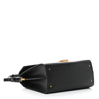Saint Laurent Grain de Poudre Medium Classic Monogram Cassandra Top Handle Black 4 of 9
