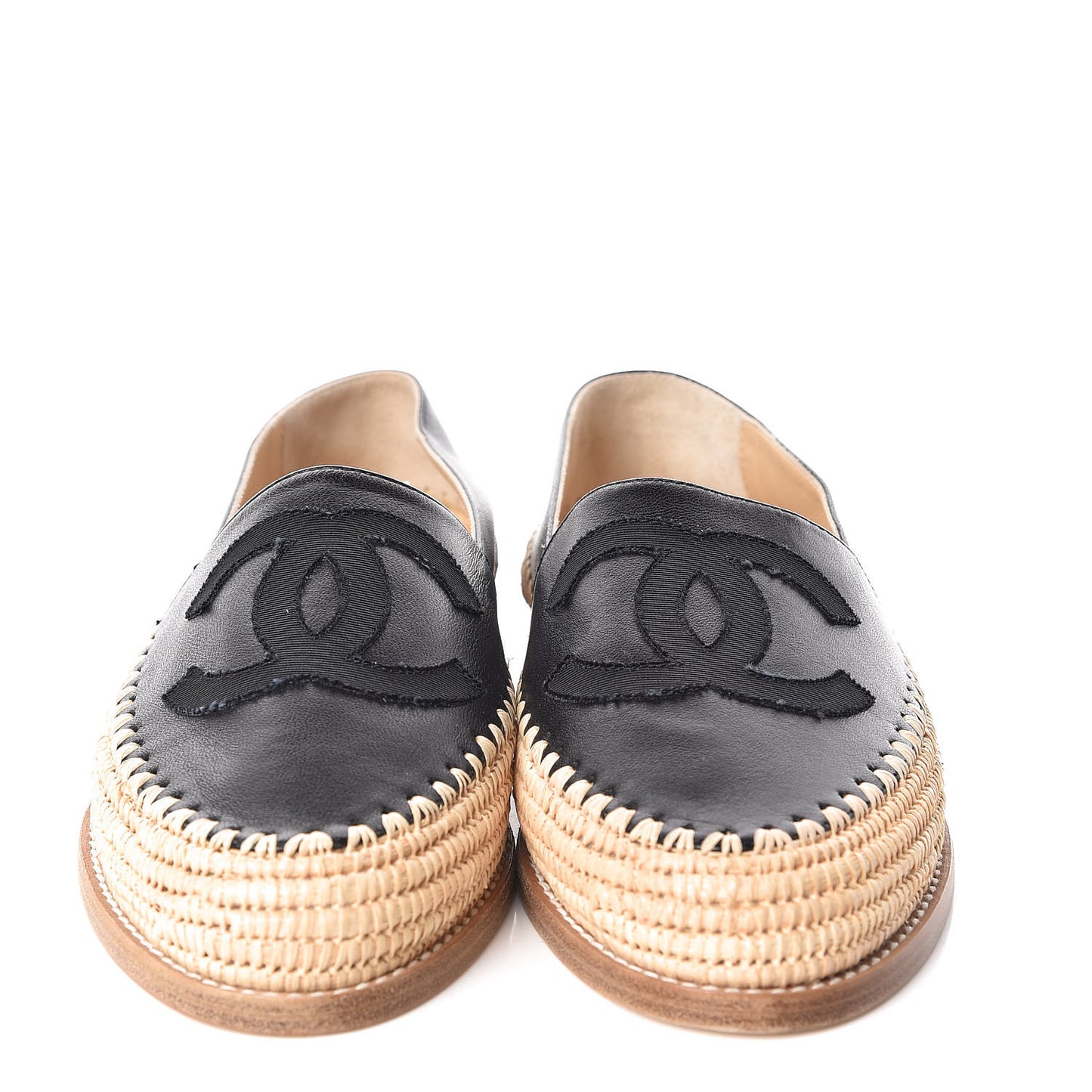 Lambskin Grosgrain CC Espadrilles 38 Black