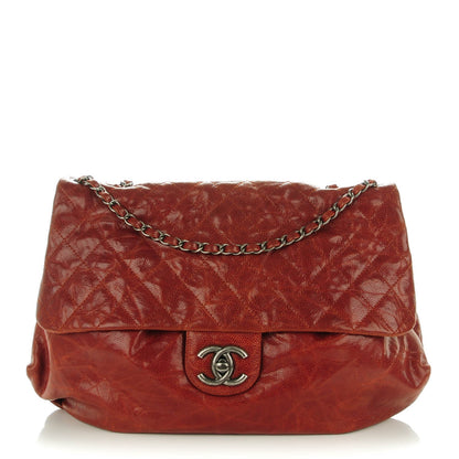 Chanel Grained Calfskin Quilted Maxi Elastic Flap Brown 1 of 8