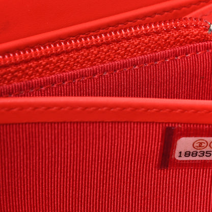 Chanel Patent Quilted Zip Wallet Red 7 of 11