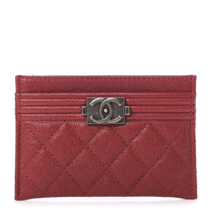 Chanel Caviar Quilted Boy Card Holder Red 1 of 9