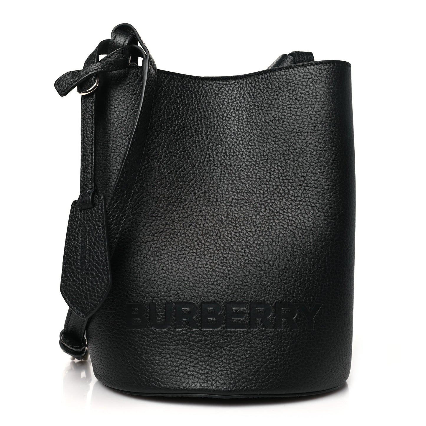 London Grainy Calfskin Small Lorne Bucket Crossbody Black