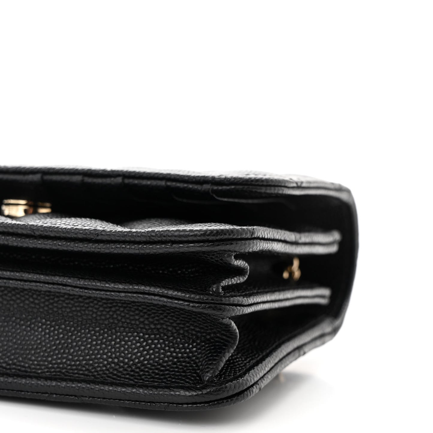 Caviar Quilted Mini Wallet On Chain WOC Black