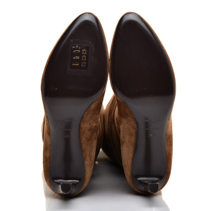 Saint Laurent Suede Mica Knee High Slouchy Boots 36.5 Brown 5 of 6